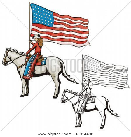 Illustration of a rodeo opening.