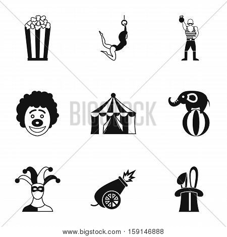 Circus chapiteau icons set. Simple illustration of 9 circus chapiteau vector icons for web