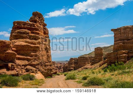 View Over Sharyn Or Charyn Canyon, Kazakhstan