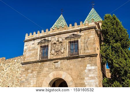 View of Puerta de Bisagra Nueva Gate in Toledo - Spain
