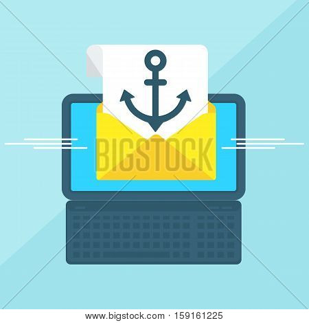 Laptop With Envelope Anchor