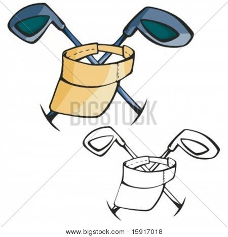 Golf steckt. Vektor-illustration