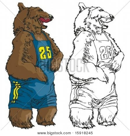 Bear urheilu joukkueet maskotti. Suuri t-paita malleja, koulun maskotti logo ja muu suunnittelu työ