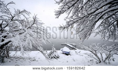 Winter At Kawaguchi-ko, Japan. First Snow In 2016.