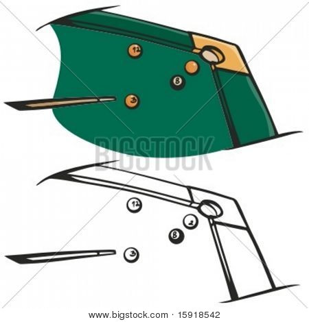 池游戏。矢量插画