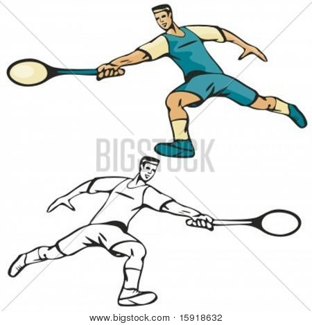 Giocatore di tennis. Illustrazione vettoriale