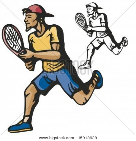 Giocatore di tennis. Illustrazione vettoriale