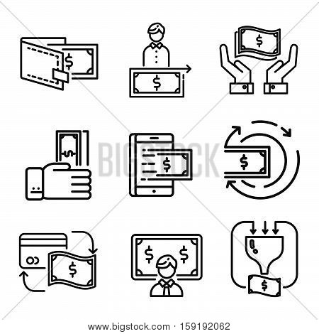money icon set vector illustration design eps 10