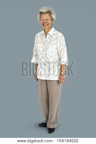 Senior Adult Woman Smiling Happiness Portrait Concept