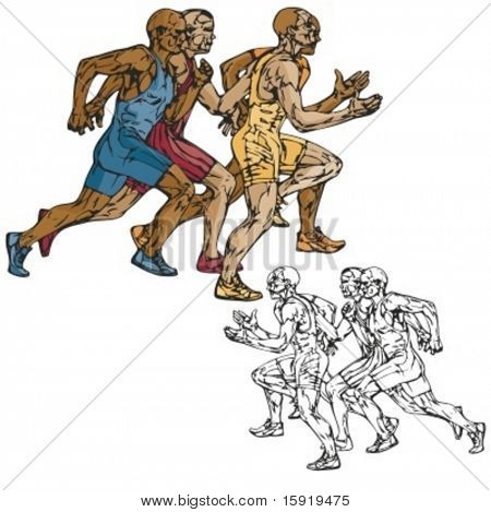 Sprinteurs vector illustration.