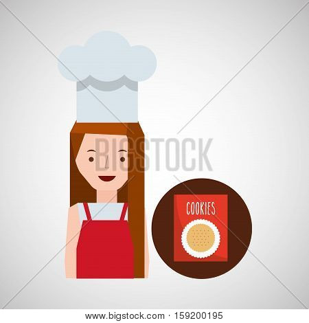 cooker girl cookie mix vector illustration eps 10