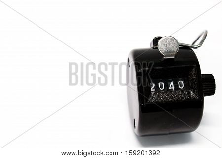 Year 2040 Counter on isolated white background