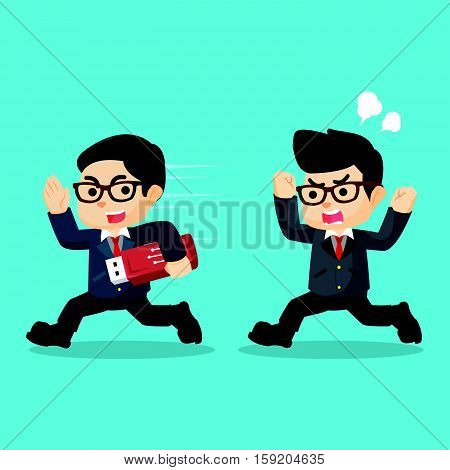 stealing data with flashdisk eps10 vector illustration design