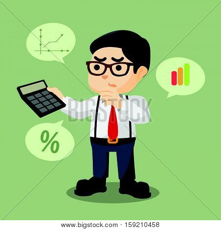 accountant counting percentage eps10 vector illustration design