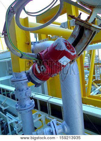 Fire or flame detector UV and IR type installed at hazard area of oil and gas platform for safety
