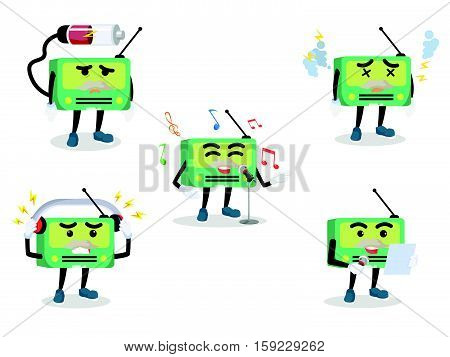 radio cartoon set eps10 vector illustration design