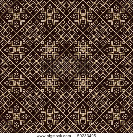 Vector Seamless Pattern. Golden Decorative Design Template. Creative Luxury Background.