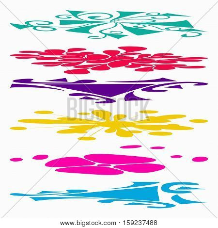 beautiful collection of colored lines Graffiti symbols vector illustration