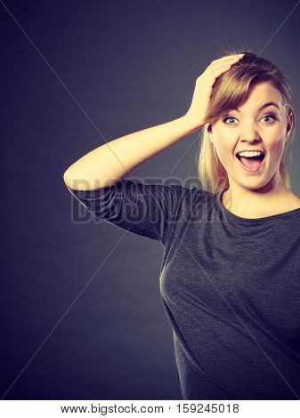 Happy Surprised Charming Female.