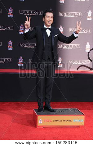 LOS ANGELES - DEC 1:  Donnie Yen at the Donnie Yen Hand And Footprint Ceremony at TCL Chinese Theater IMAX on December 1, 2016 in Los Angeles, CA