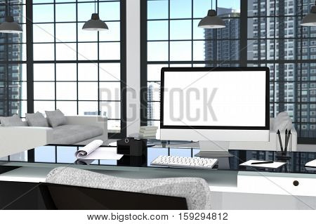 3D Rendering : Illustration Close Up Of Creative Designer Office3D Rendering : Illustration Close Up