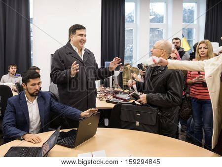 Mikhail Saakashvili On Briefing For Press