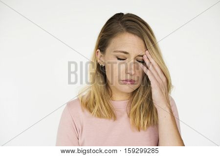 Woman Serious Studio Portrait Concept