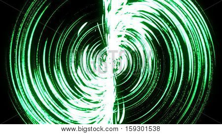 Abstract background with green swirl particles. Art background