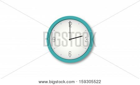 Turquoise clock at 2:00