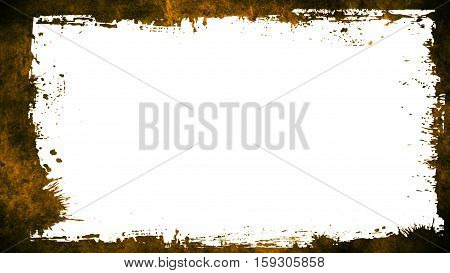 Grunge Textures And Frame. Orange frame with white background