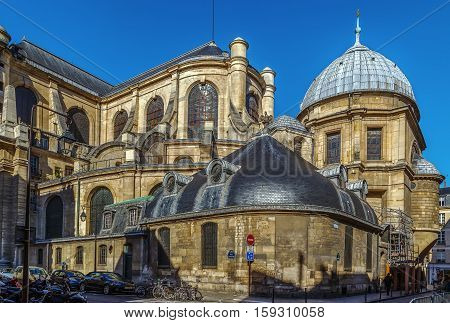 Church Saint-Sulpice is a Roman Catholic church in Paris France. View of Choir from southeast