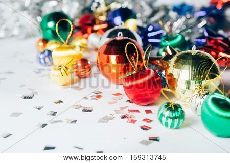 Happy new year ball color white background