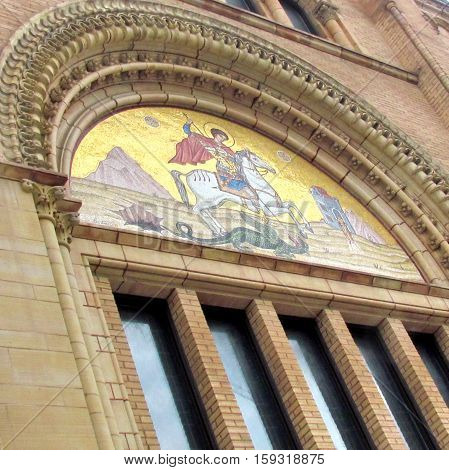 Toronto Canada - November 5 2015: The decoration of Greek Orthodox Church.