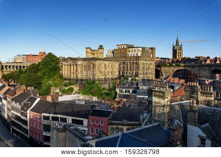 Quayside is also the name of the street running along the Newcastle riverside England.