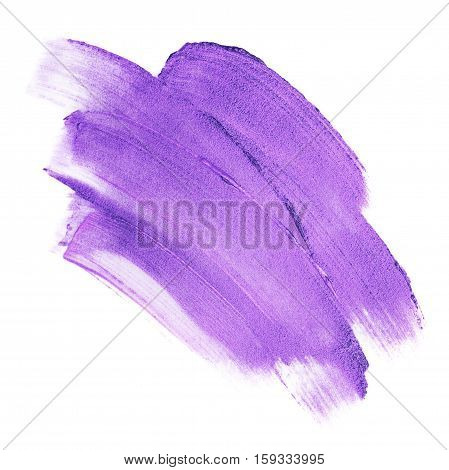 Beautiful textured purple melallic strokes isolated on white background.