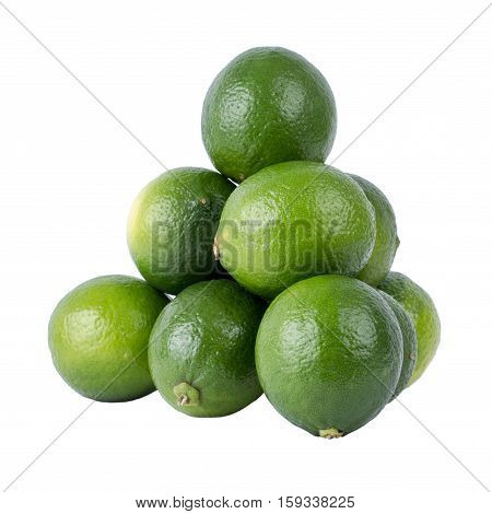 Bright green lime on an isolated background.