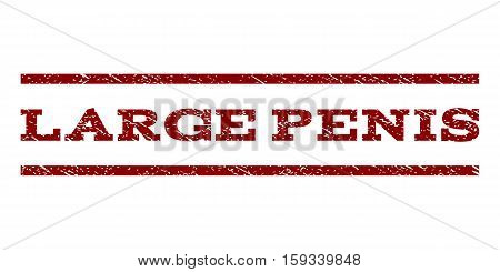 Large Penis watermark stamp. Text tag between horizontal parallel lines with grunge design style. Rubber seal dark red stamp with scratched texture. Vector ink imprint on a white background.