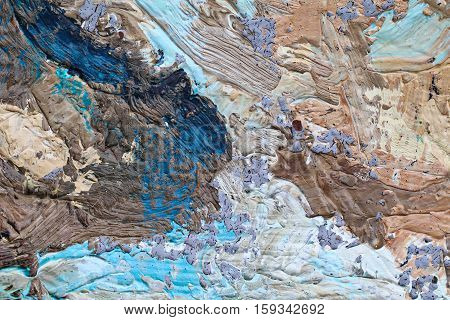 Art painting detailed texture close-up with vivid colorful colors and brush strokes and palette knife strokes