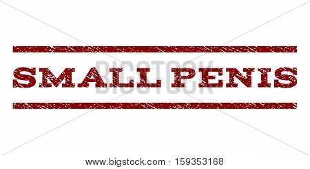 Small Penis watermark stamp. Text tag between horizontal parallel lines with grunge design style. Rubber seal dark red stamp with unclean texture. Vector ink imprint on a white background.