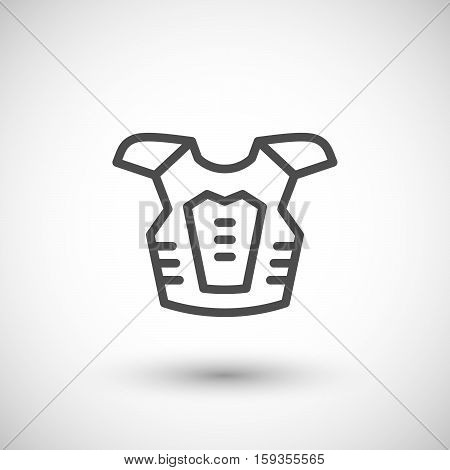 Motorcycle protector line icon isolated on grey. Vector illustration