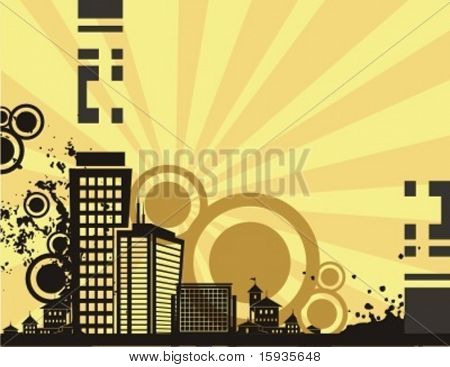 Série de fond de silhouette de paysage urbain de Sunrise. Consulter mon portfolio pour beaucoup plus de cette série comme w