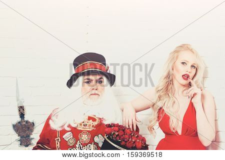 Frown Man And Pretty Girl