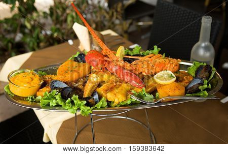 Traditional Provençal Fish Stew Bouillabaisse Originating From The Port City Of Marseille