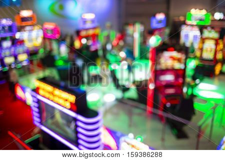 Blurry Slots Machines At A Casino