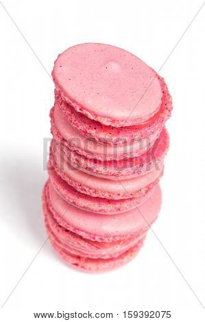 Tasty macaroons isolated on white background