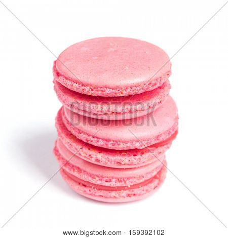Tasty macaroons isolated on white background
