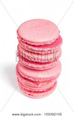 Tasty macaroons isolated on white background
