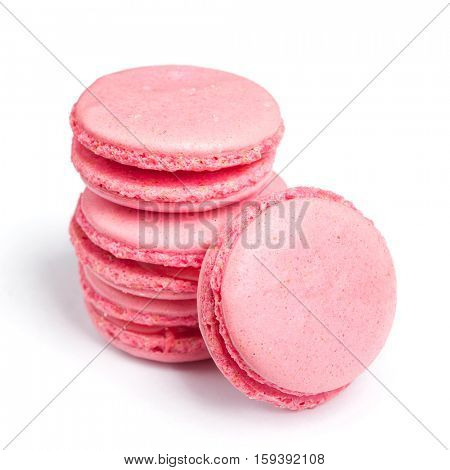 Tasty macaroons isolated on white background