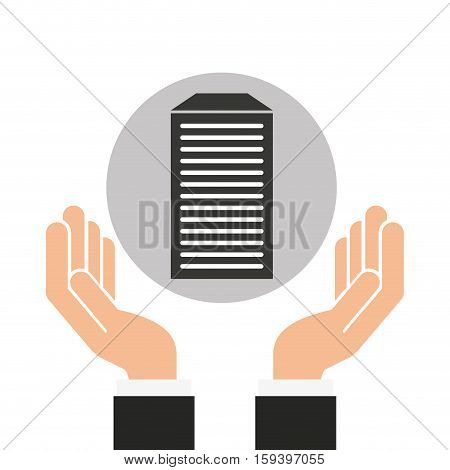 hands businessman data base vector illustration eps 10