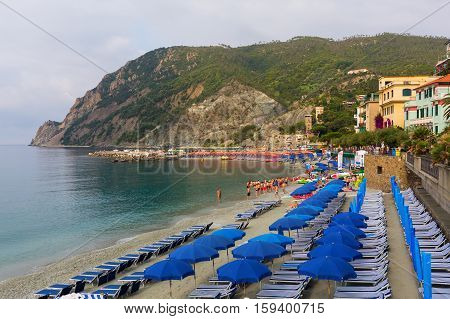 Beach Scene In Monterosso Al Mare, Cinque Terre, Italy